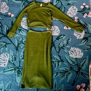 American Apparel Crop Top & Skirt Set